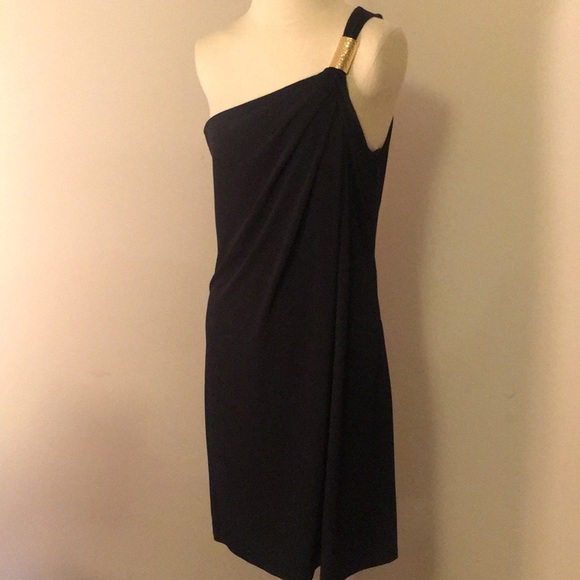 Michael Kors Dresses & Skirts - Michael Kors gold accent one shoulder dress